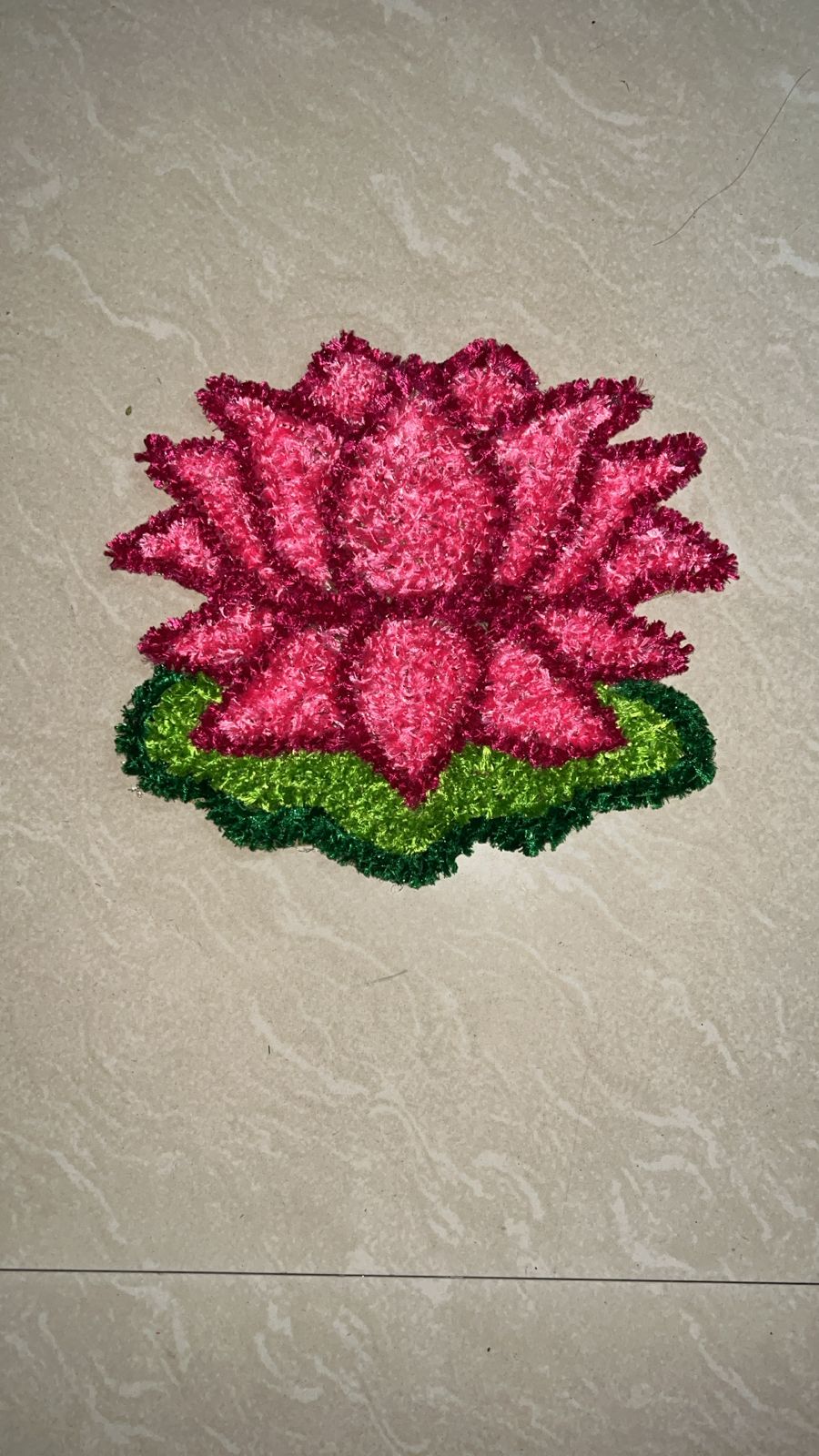 Fur Wool Small Pink Lotus Pooja Aasan