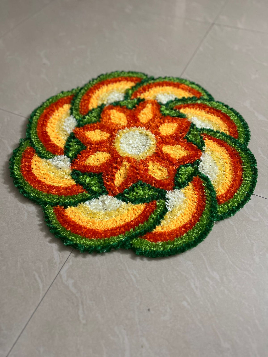 Fur Wool Marigold Round Pooja Aasan - View 2