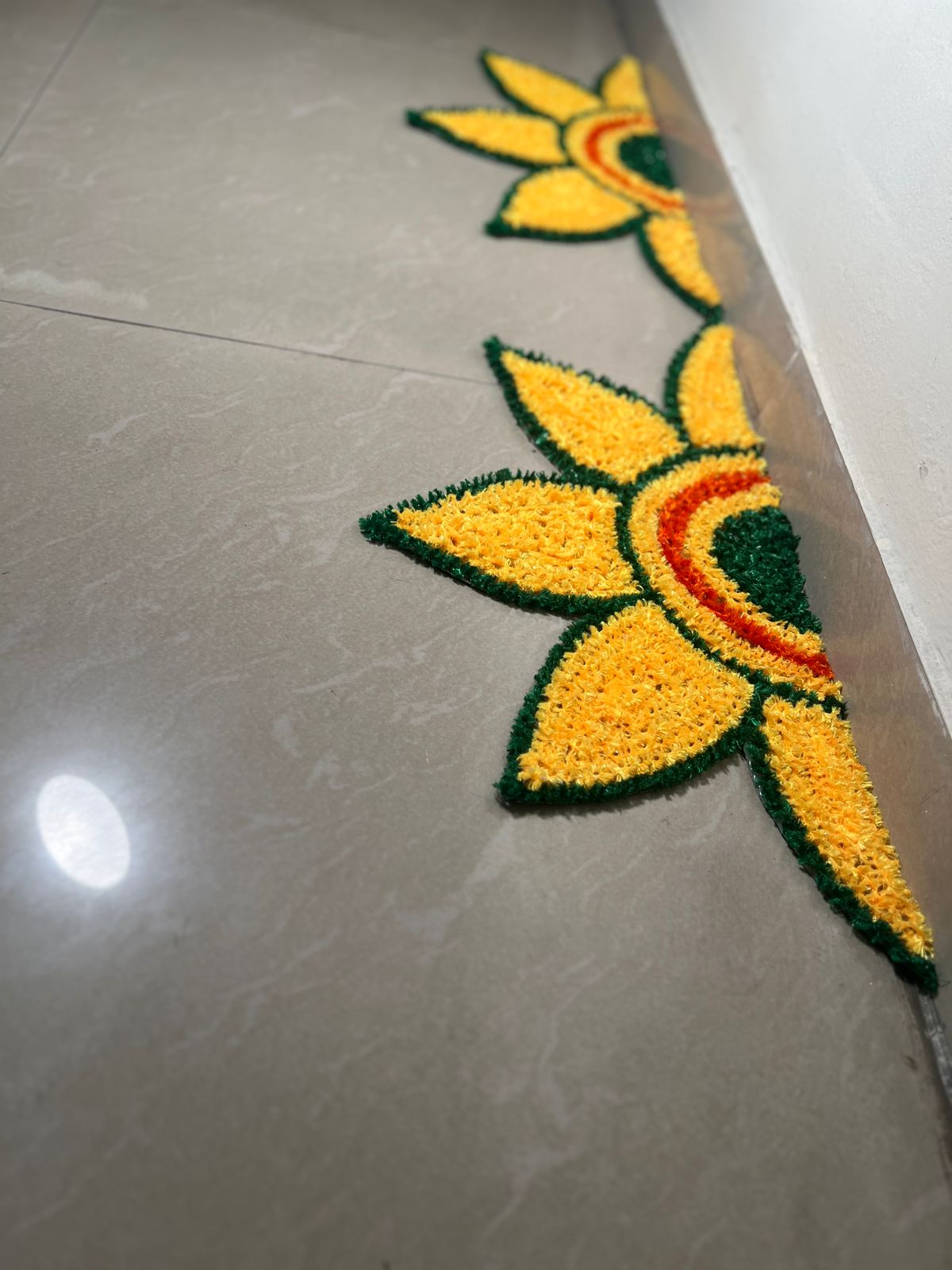 Fur Wool Sunflower Border Rangoli Pair - View 2