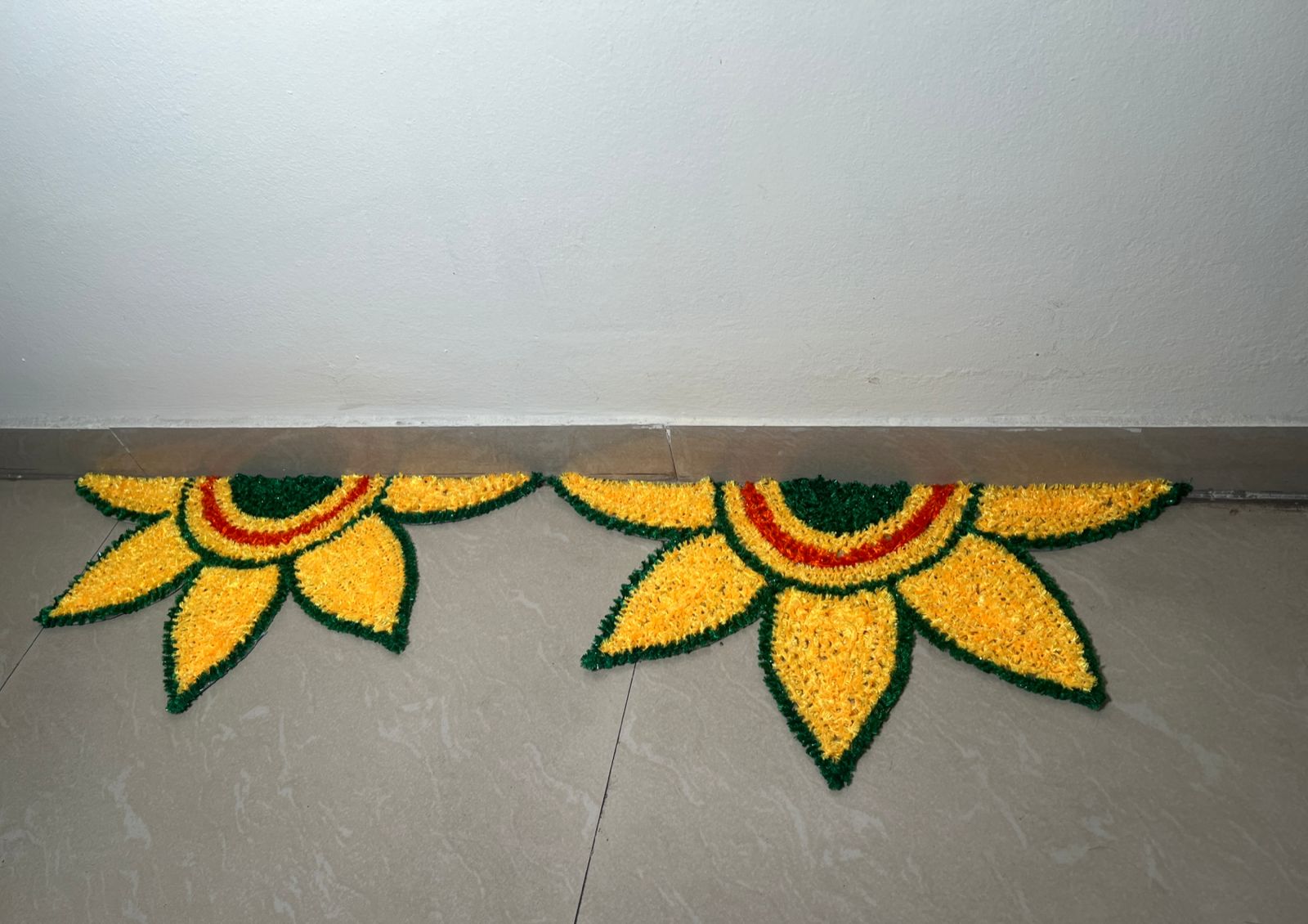 Fur Wool Sunflower Border Rangoli Pair - View 3