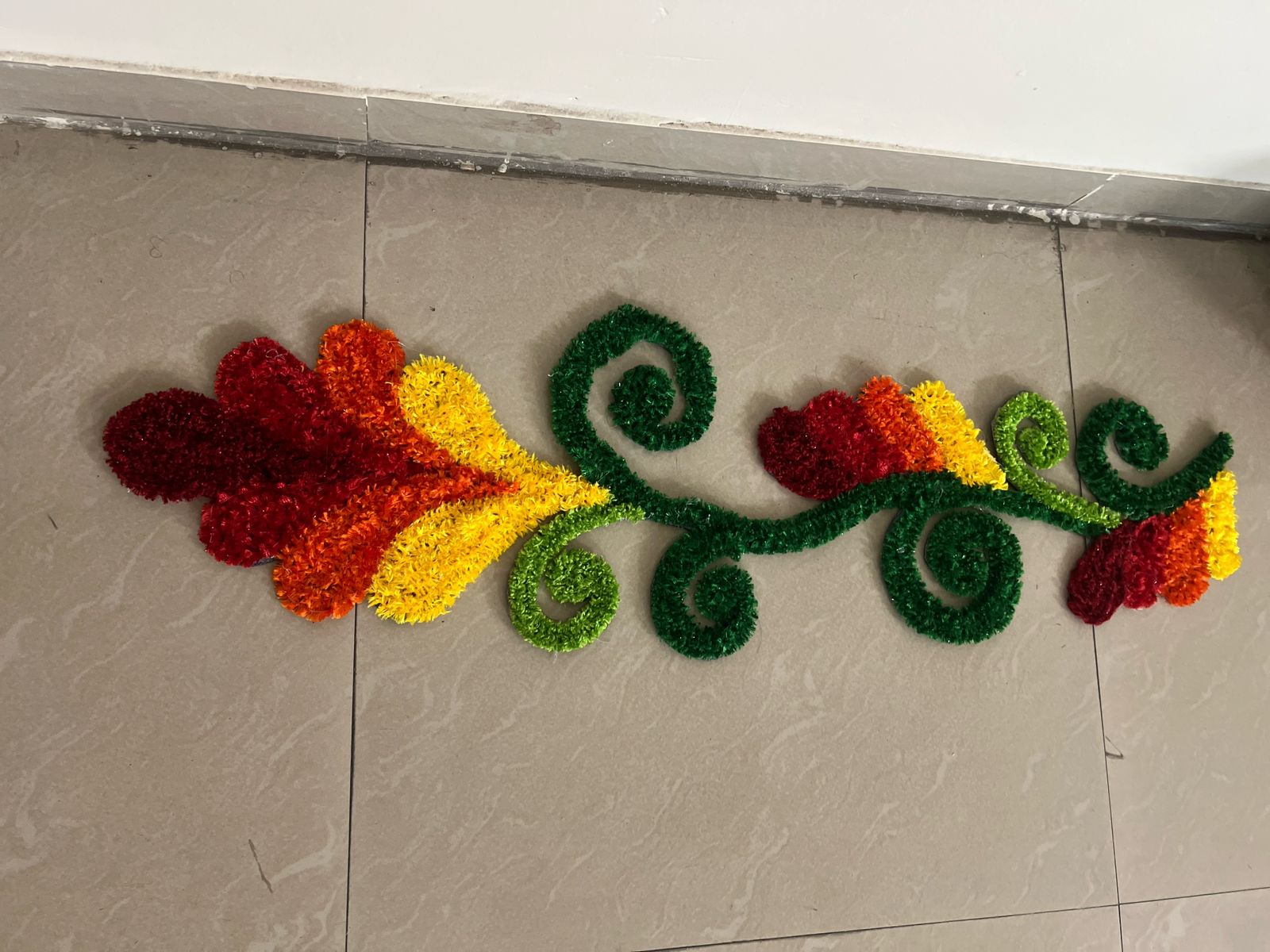 Fur Wool Floral Vine Rangoli Decor
